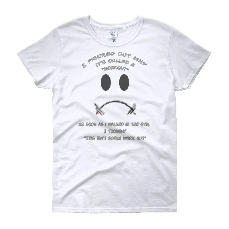Workout - This Isn't Gonna Work Out Funny Gym T-shirt for Women Plaid T-Shirt Polka Dot Checkered