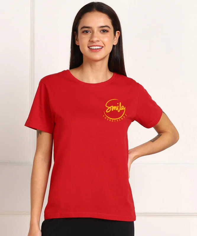 Womens  Regular Fit Printed Tshirt Welt Pockets Slit Pockets Flap Pockets