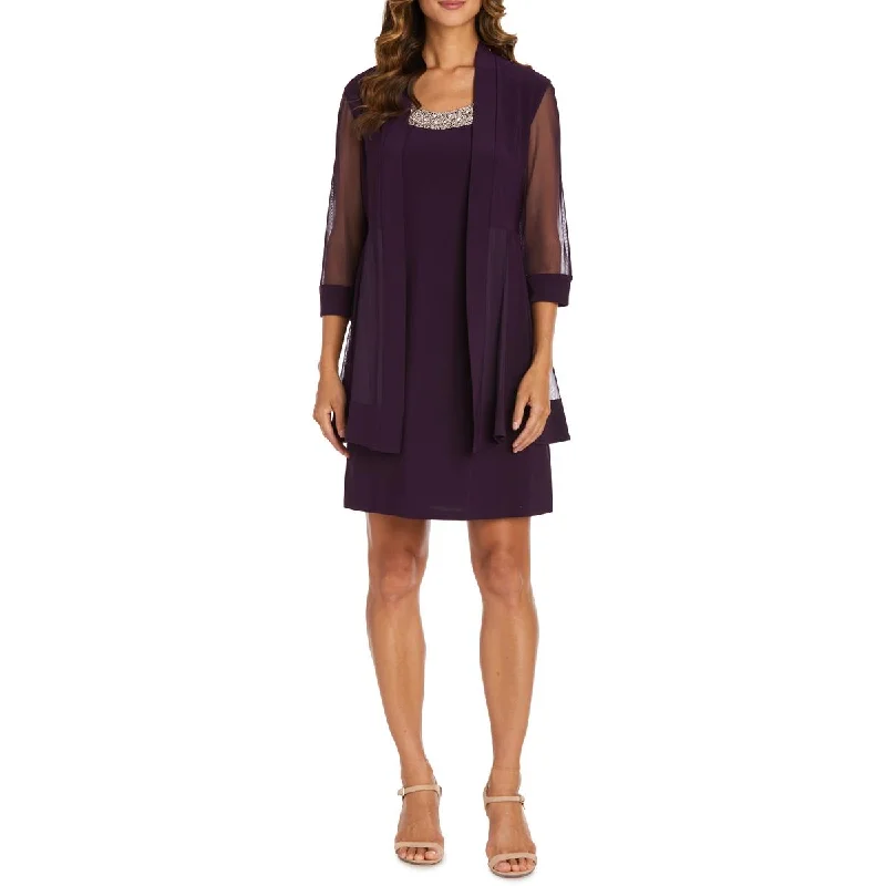Womens Embellished 2PC Two Piece Dress