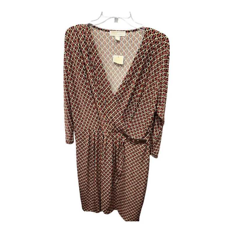 Dress Casual Short By Michael By Michael Kors In Red & Yellow, Size: Xl