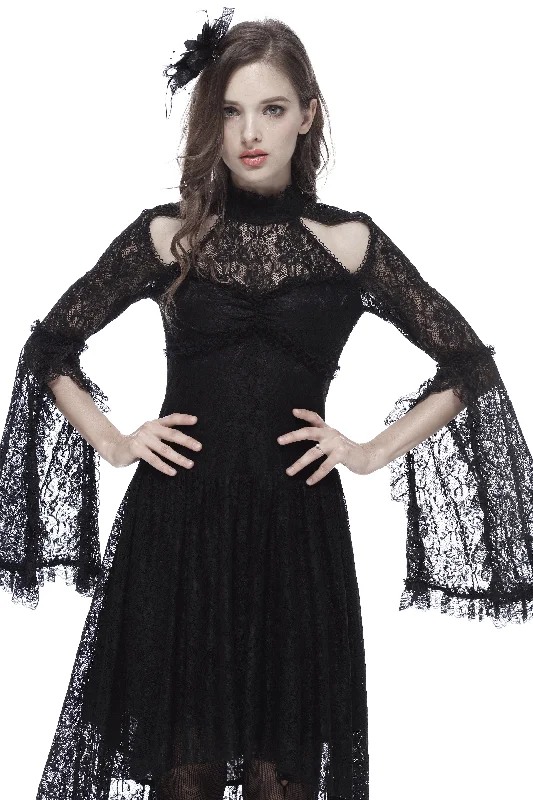 Gothic lace sexy dress with cat ear shape on top DW139