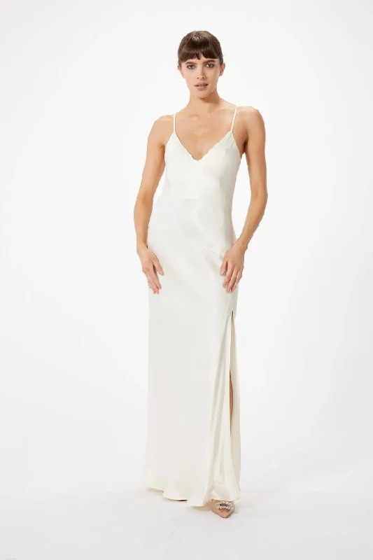 Ella Satin Dress | Ivory
