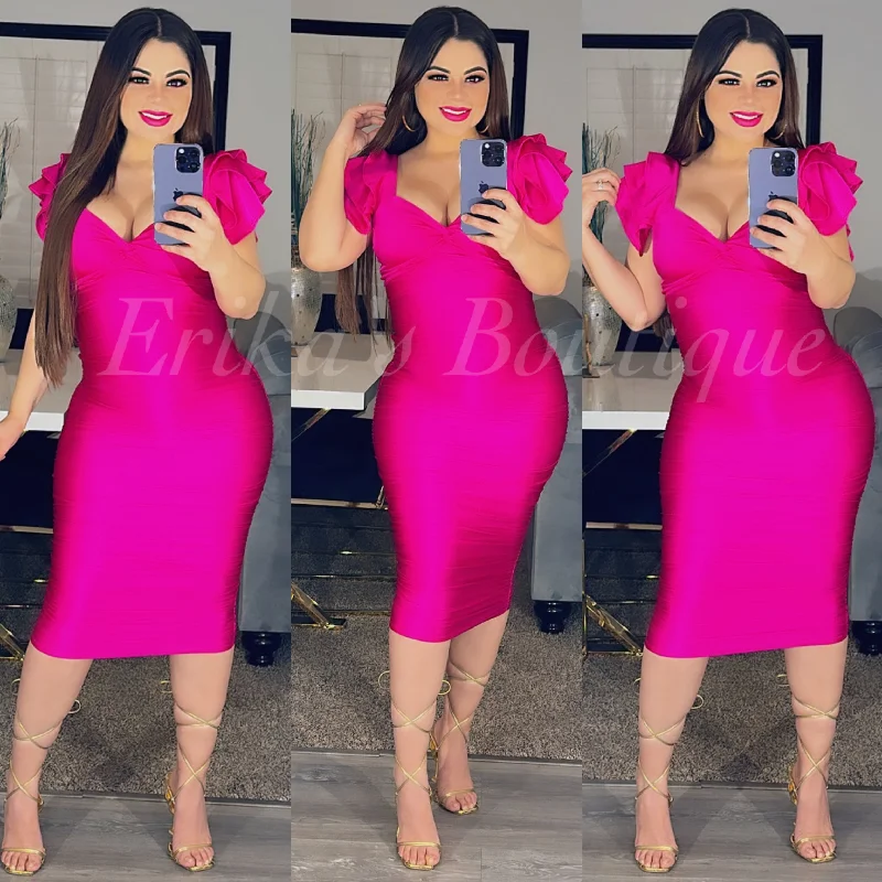 Feeling It Dress (Hot pink)