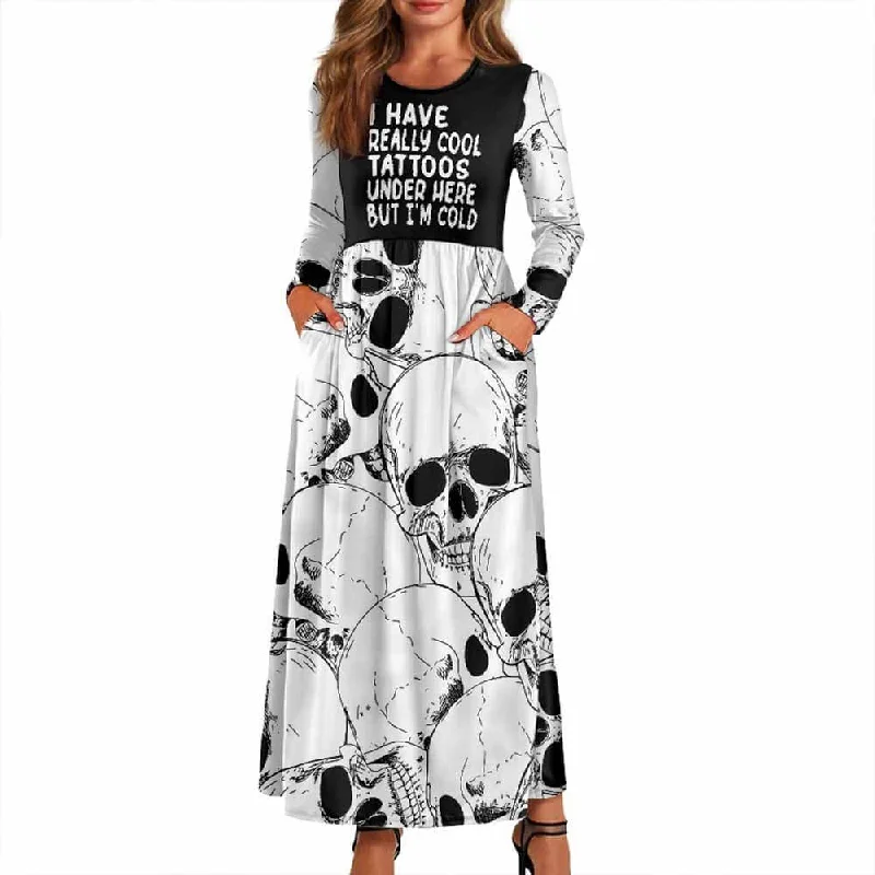 Gothic Skull I Have Really Cool Tattoos Pocket Dress