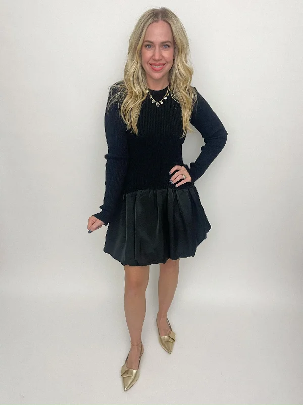 Rebecca Rib Bubble Sweater Dress