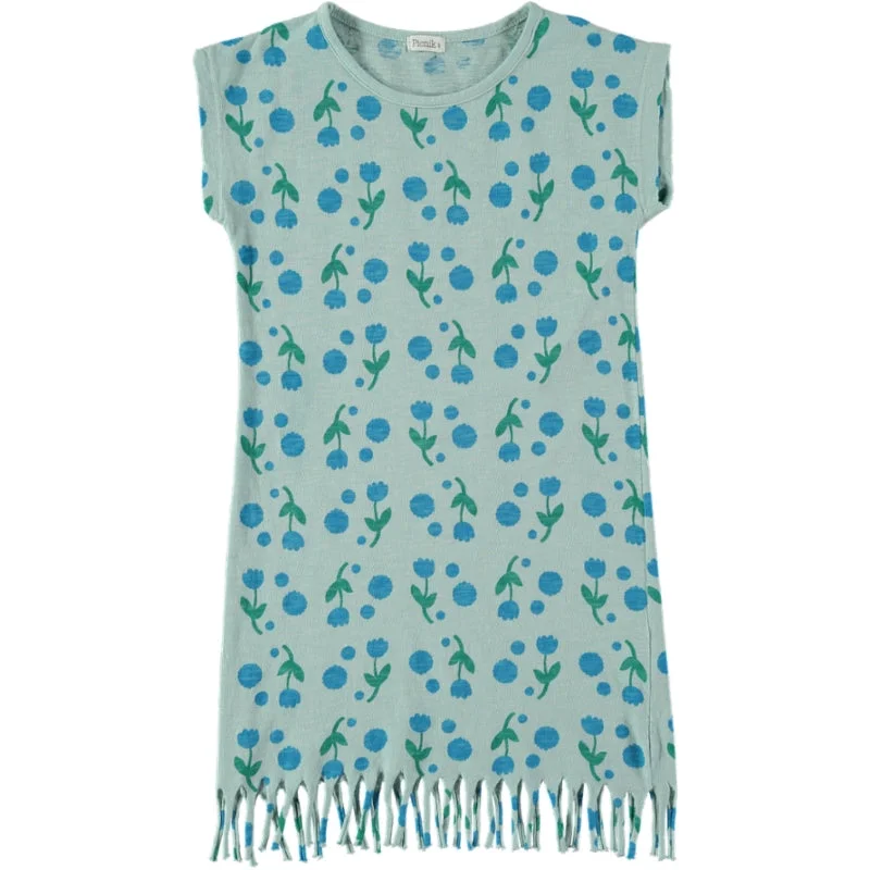 PICNIK BLUE FLOWER FRINGE DRESS