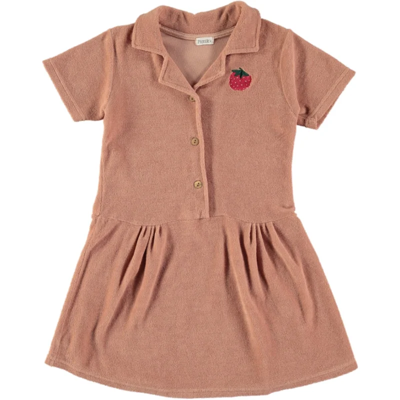 PICNIK PEACH STRAWBERRY TERRY DRESS