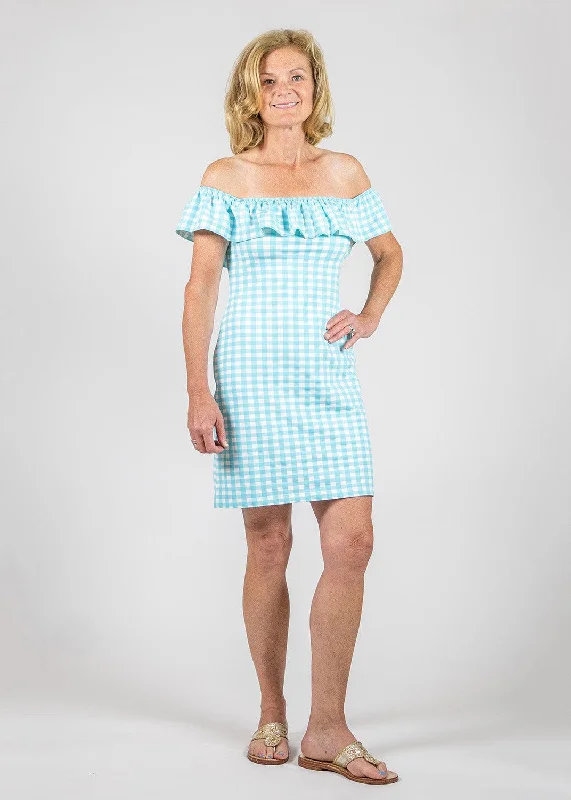 Shoreline Dress- Gingham Blue Radiance