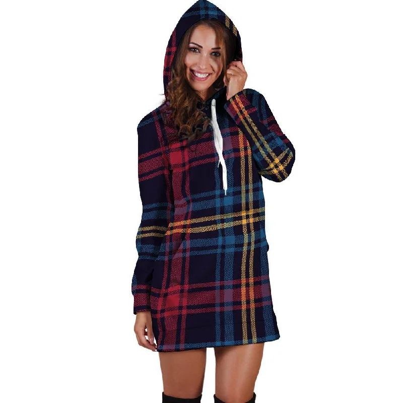Tartan Print Hoodie Dress