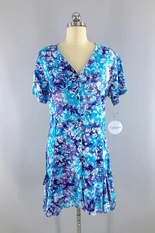 Vintage Aqua Bali Batik Dress