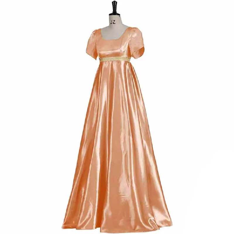 Vintage Solid Color High Waist Prom Gown Dress
