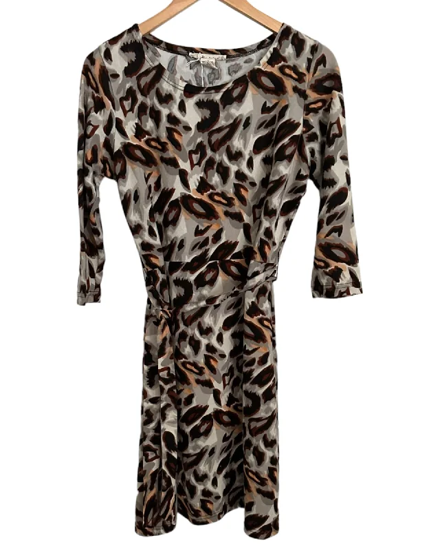 Warm Autumn Animal Print Knit Dress
