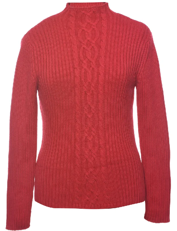 Cable Knit Jumper - M Casual Formal Business