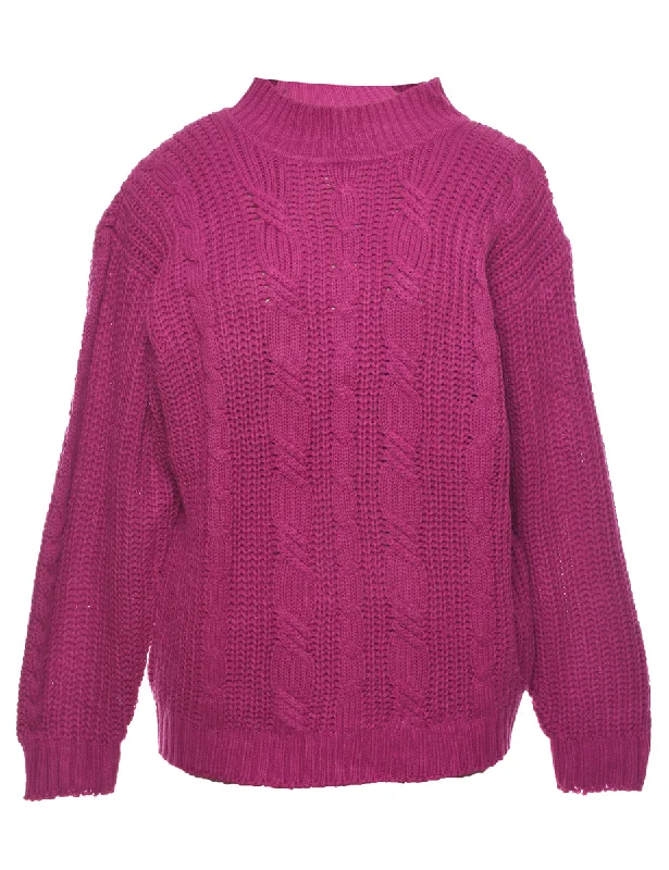 Cable Knit Jumper - M Thin Thick Dense