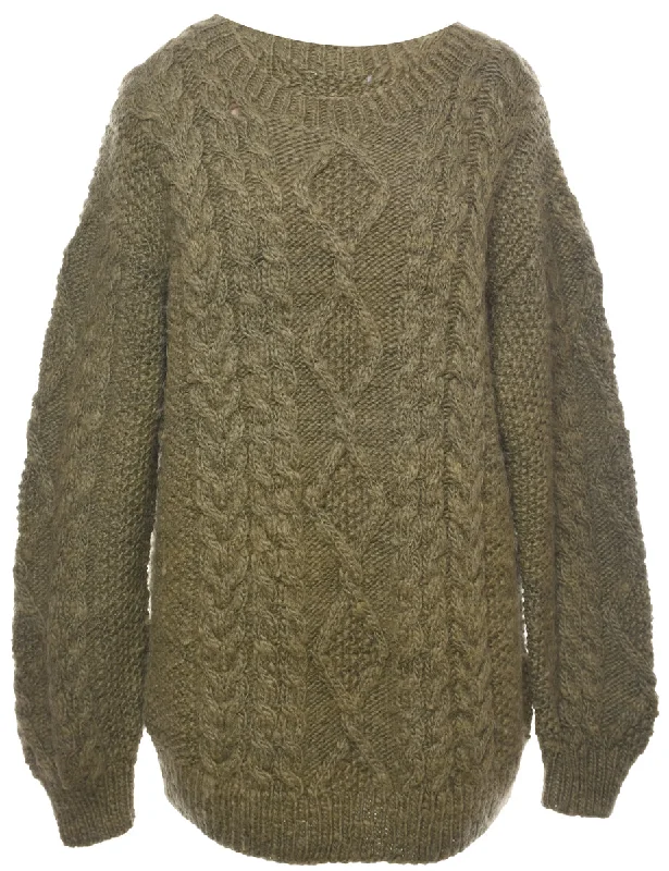 Cable Knit Jumper - XL Iron Safe Non-Iron Wrinkle Free