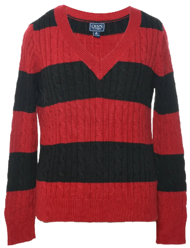 Chaps Cable Knit Jumper - M Long Sweater Short Sweater Cropped Sweater