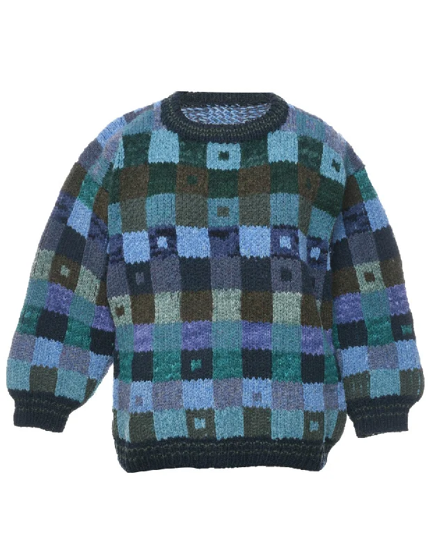 Checked Jumper - M Lightweight Heavyweight Midweight