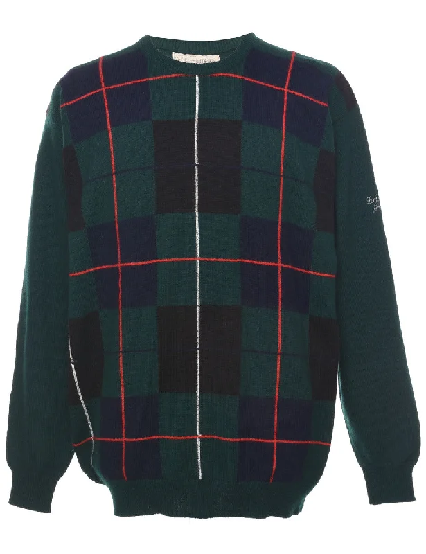 Checked Pattern Jumper - L Modern Contemporary Chic