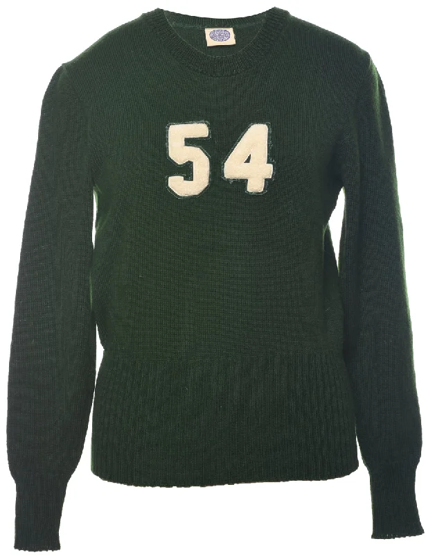 Dark Green Jumper - M Fitted Loose Oversized