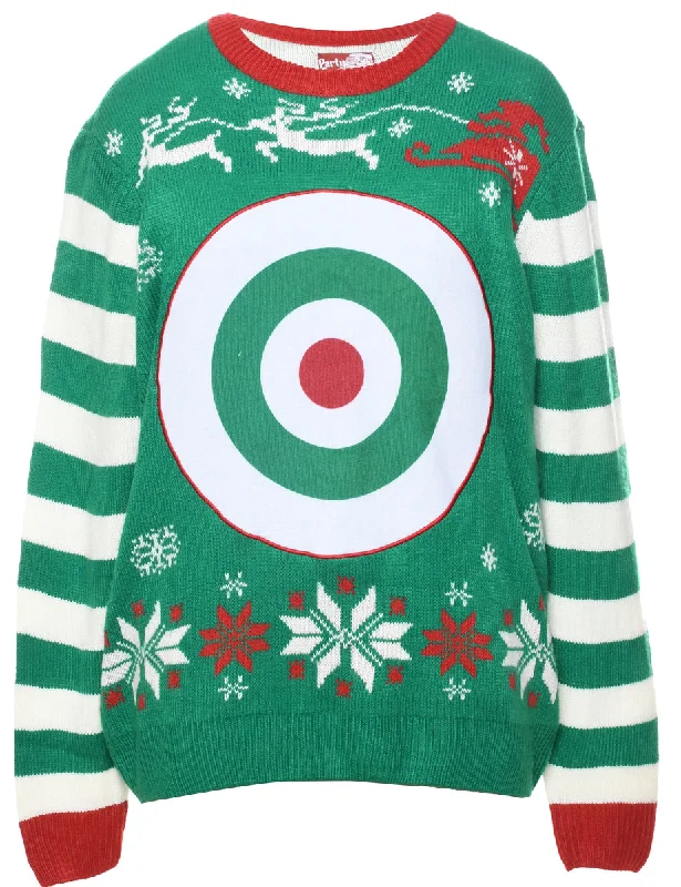 Festive Season Christmas Jumper - L Bright Pastel Dark