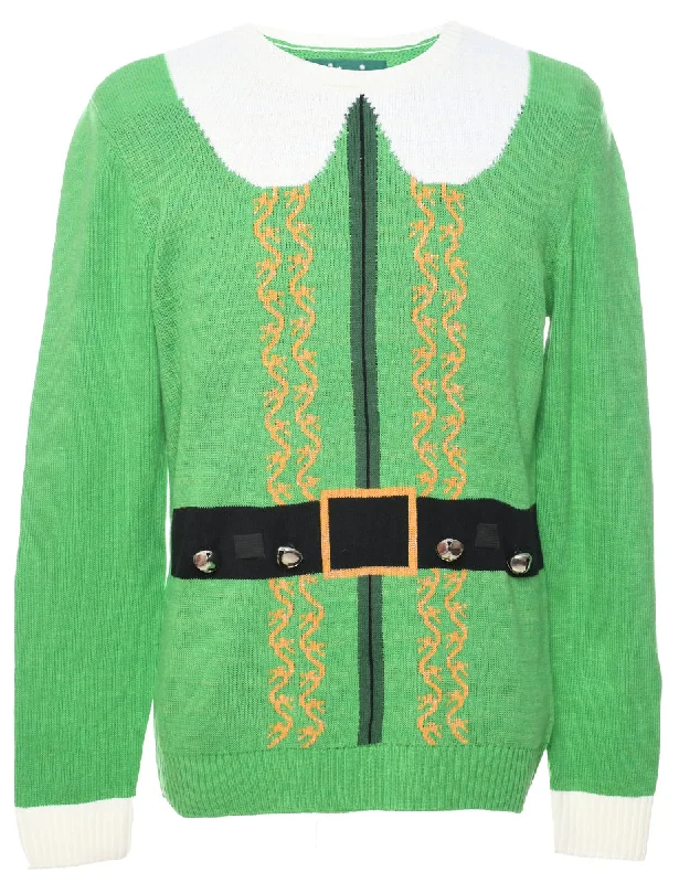 Festive Season Christmas Jumper - M Hooded Caped Shawl Collar