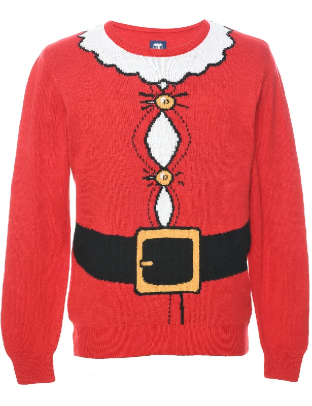 Festive Season Christmas Jumper - S Turtle Neck Boat Neck Asymmetrical Neck