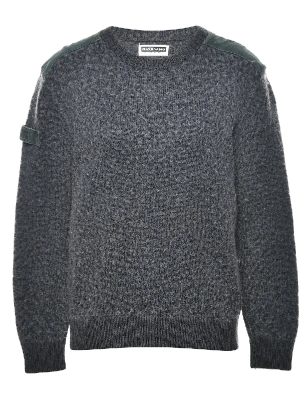 Giordano Dark Grey Jumper - M Handmade Hand-knitted Hand-woven