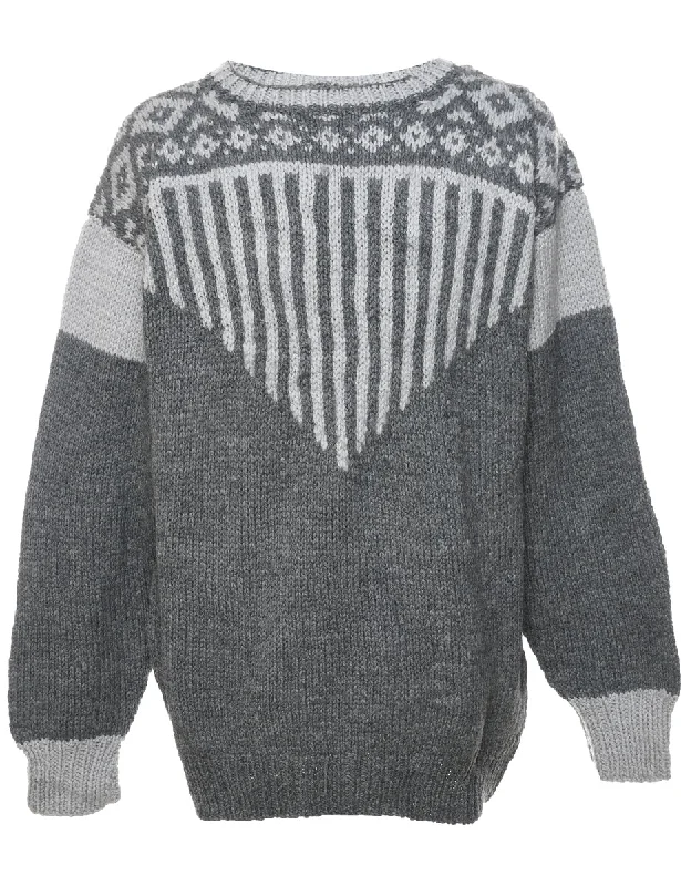 Grey Jumper - L Layered Multi-layer Single Layer