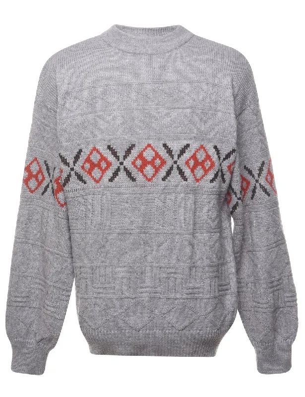 Grey Jumper - L Stylish Fashionable Trendy