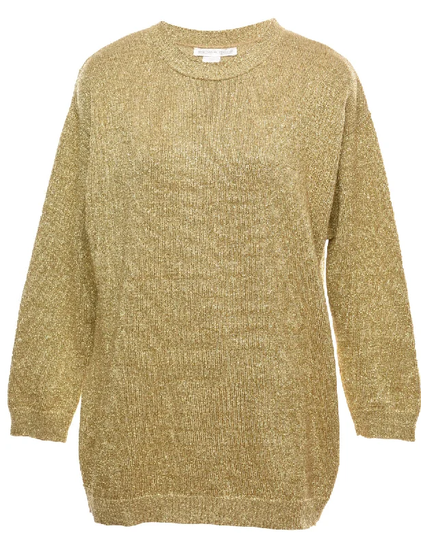 Lurex Thread Pattern Jumper - S Chenille Brocade Lace