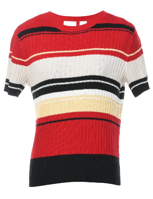 Multi-colour Striped Jumper - M Bright Pastel Dark