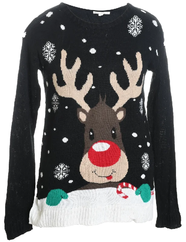 Reindeer Christmas Jumper - M Rayon Fabric Velvet Fabric Corduroy Fabric