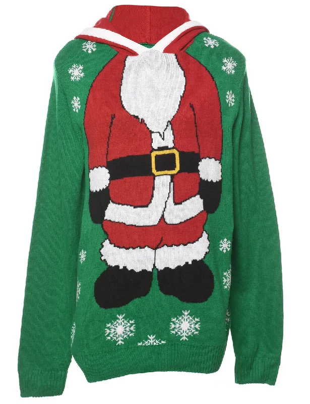 Santa Claus Christmas Jumper - L Elegant Classic Vintage