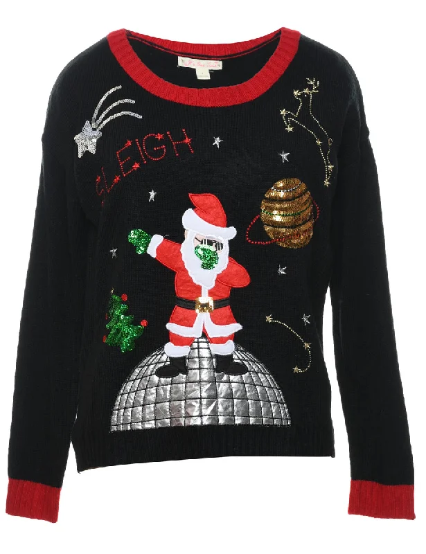 Santa Claus Christmas Jumper - L Layered Multi-layer Single Layer