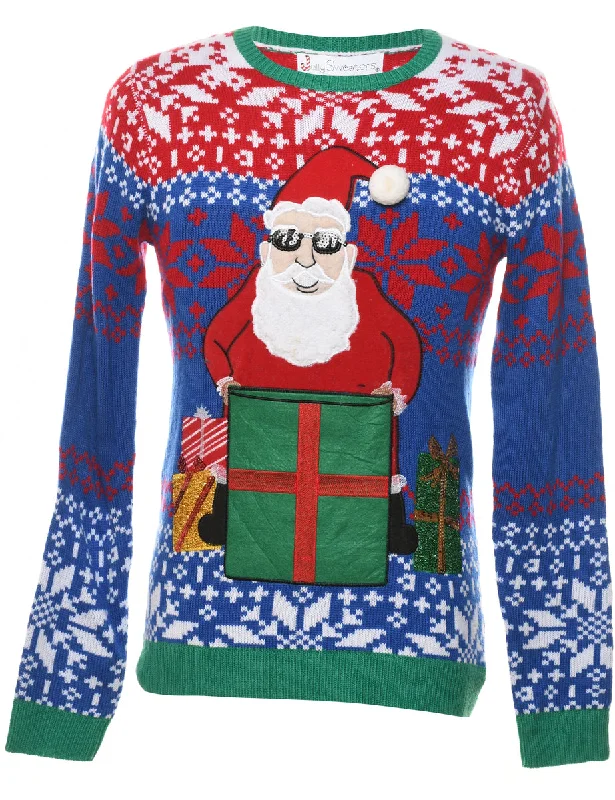 Santa Claus Christmas Jumper - S Anti-Pilling Anti-Shrink Durable