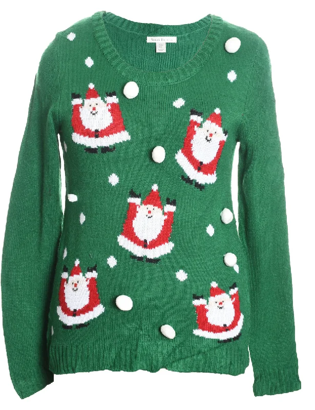 Santa Claus Christmas Jumper - S Iron Safe Non-Iron Wrinkle Free