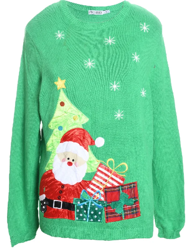 Santa Claus Christmas Jumper - XL Elasticated Padded Insulated