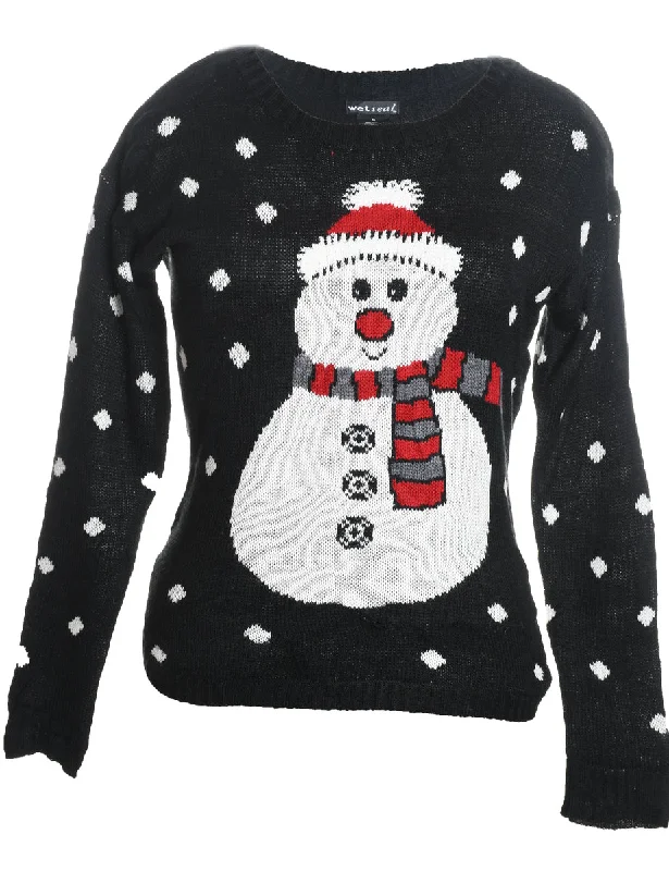 Snowman Christmas Jumper - S Oversized Loose Flowy