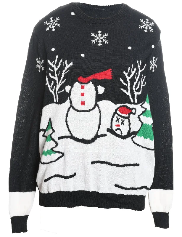 Snowman Christmas Jumper - XL Toggled Drawstring Belted