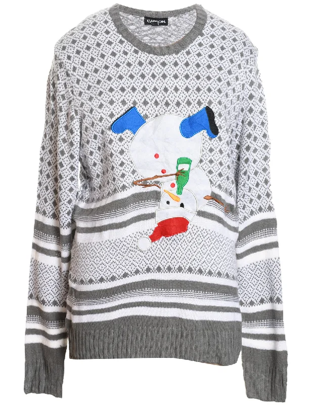 Snowman Design Knit Christmas Jumper - XL Terry Terry Cloth Terry Knit