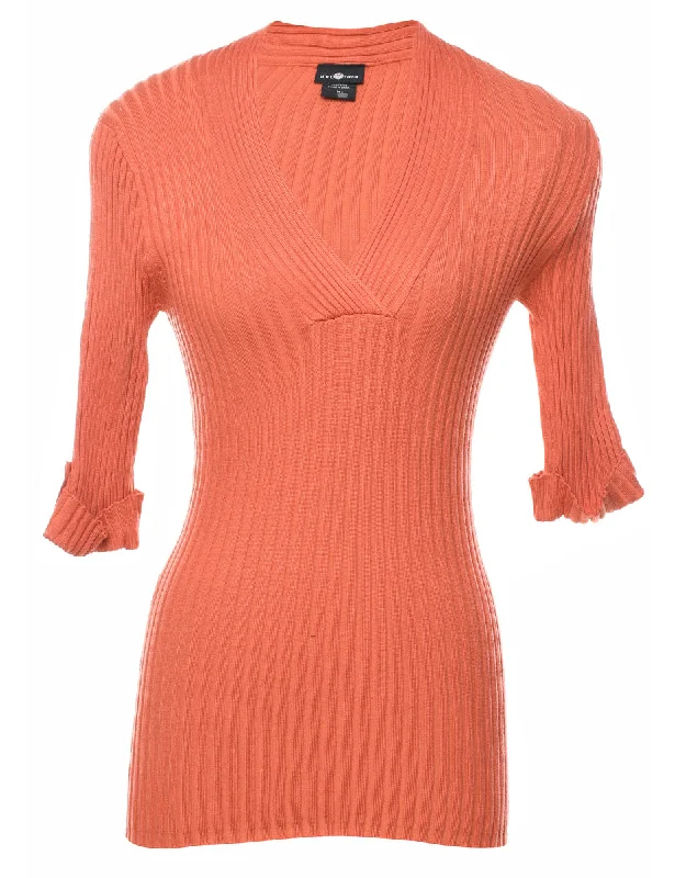 Terracotta Stretchy Jumper - S Soft Cozy Warm