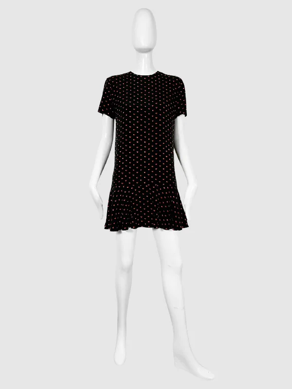 2017 Heart Print Mini Dress - Size S Comfortable Shift Mini Dress