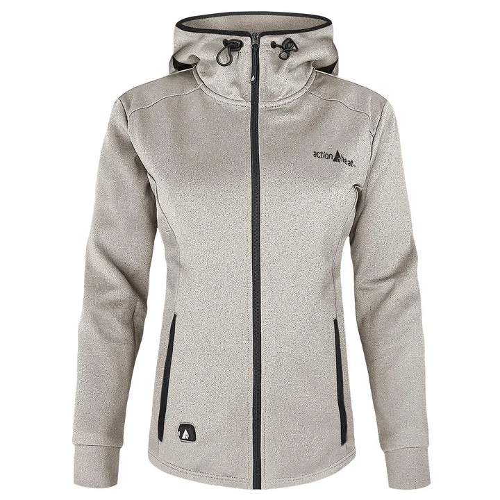 Women's 5V Battery Heated Slim Fit Hoodie - Antarctica White Hoodie with Crew Neck Simple Timeless