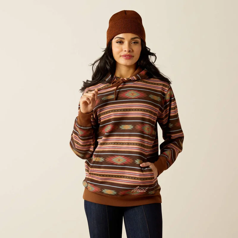 Ariat Women's Skyline Hoodie in Soft Silt Serape (Available in Plus Sizes) Hoodie with Mock Neck Collared Structured