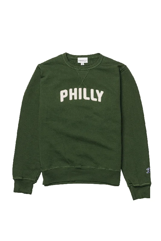 Boathouse Philly Felt Sweatshirt Hoodie with Distressed Vintage Worn