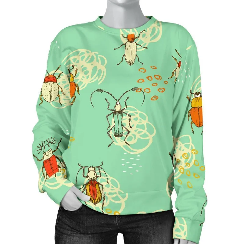 Bug Print Pattern Women's Sweatshirt Hoodie Crop Top Short Trendy