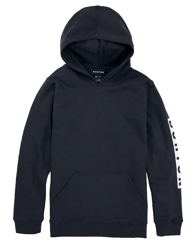 Burton Kids' Elite Pullover Hoodie - True Black Hoodie with Hem Patch Decorative Personalized