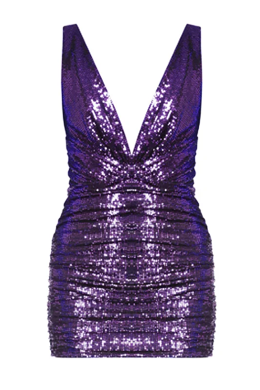 Deep V-neck Mini Dress Cozy T-Shirt Mini Dress