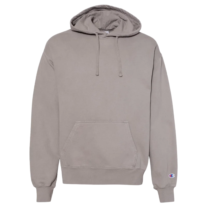 Garment-Dyed Hooded Sweatshirt Hoodie with Mesh Breathable Sporty