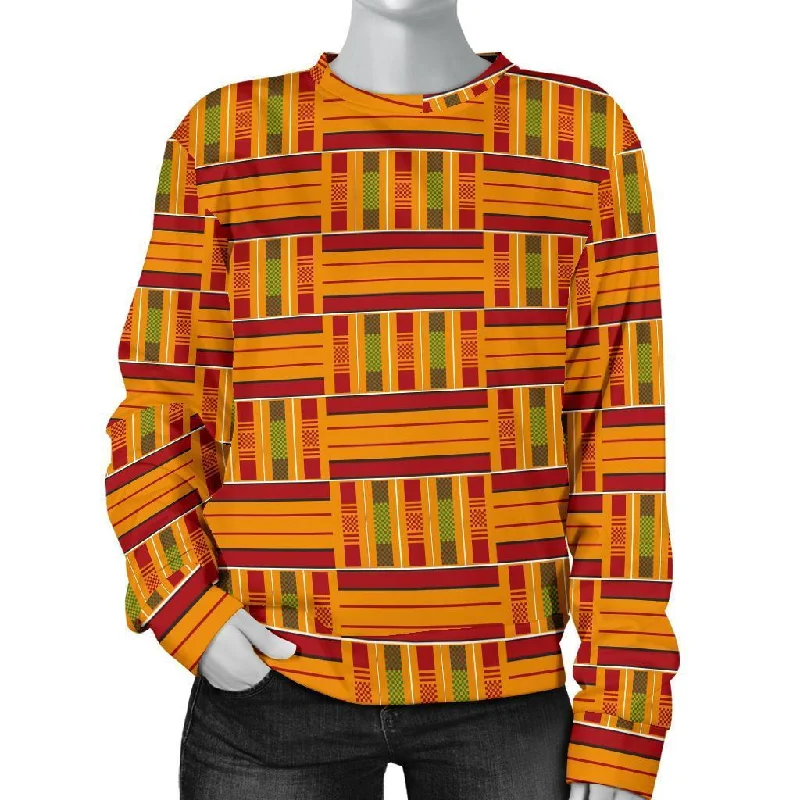 Kente African Print Pattern Women's Sweatshirt Hoodie Sweatshirt Pullover